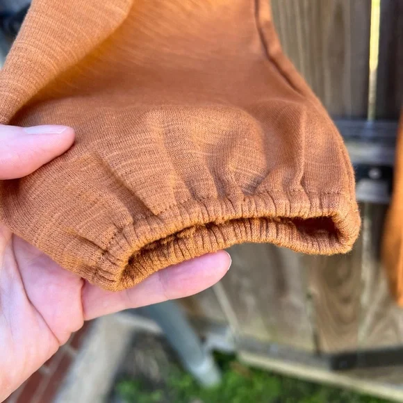 👗Elegant Nine Eight Orange Long-Sleeve Dress - Picture 10 of 12